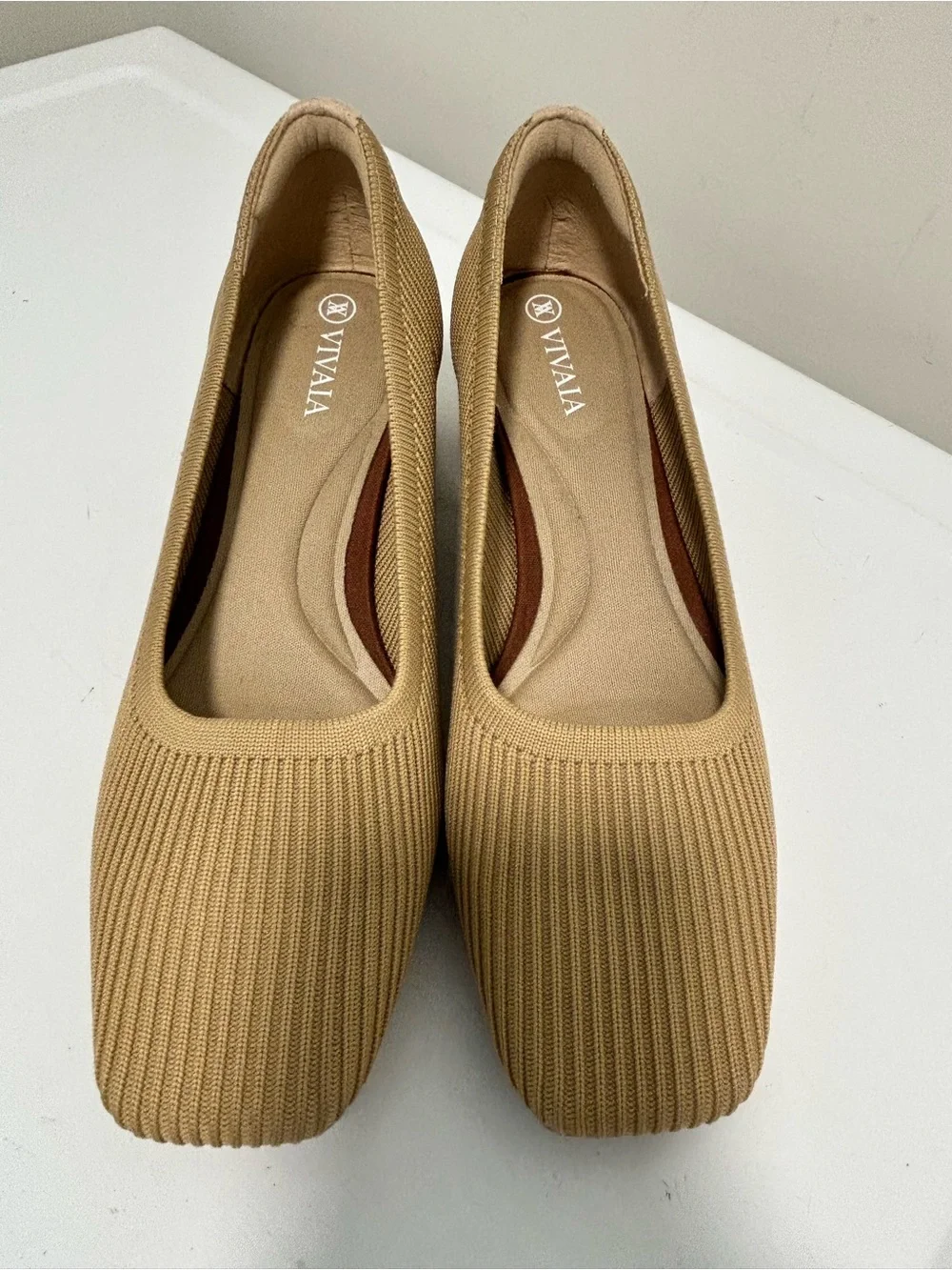 Vivaia Melody 2 Square Toe Chunky Heels Tan Size 5.5 - 6 US 36 EU